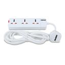 Geepas 3 Way Extension Socket 13A - Charge Multiple Devices with Child Safe, Extra Long Cord & Over Current Protected - Ideal For All Electronic Devices - SW1hZ2U6MTM3MDQz