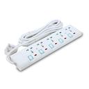 Geepas 5 Way Extension Socket - 5 Led Indicators with Power Switches - Extra Long 5m Cord with Over Current Protected - Ideal for All Electronics Devices - SW1hZ2U6MTM3MDg0