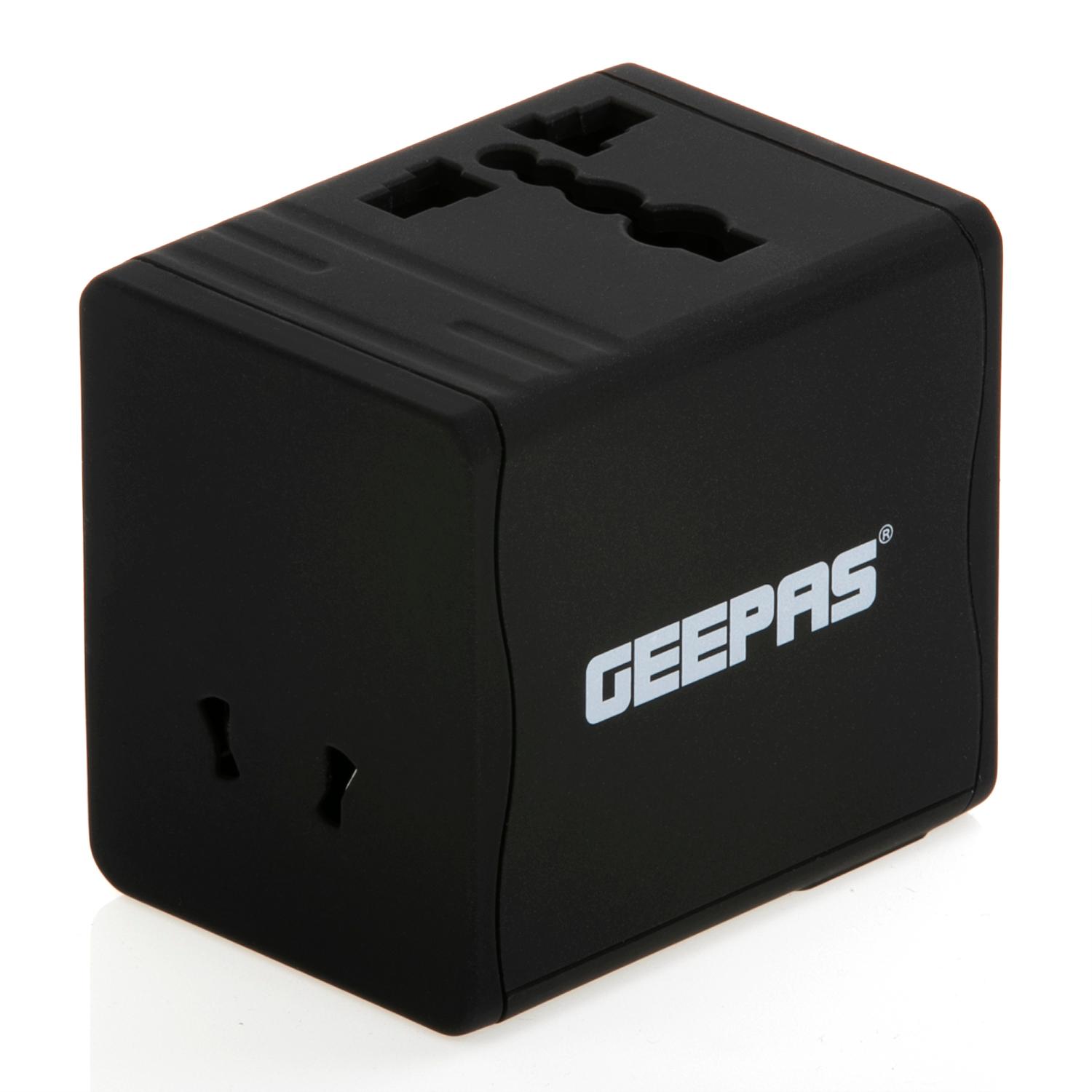 محول يو اس بي Geepas Universal Adapter For Electric Devices,two USB ports 5 Volts and 2.1 Amperes