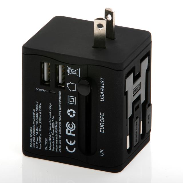 محول يو اس بي Geepas Universal Adapter For Electric Devices,two USB ports 5 Volts and 2.1 Amperes - SW1hZ2U6MTM0OTQy