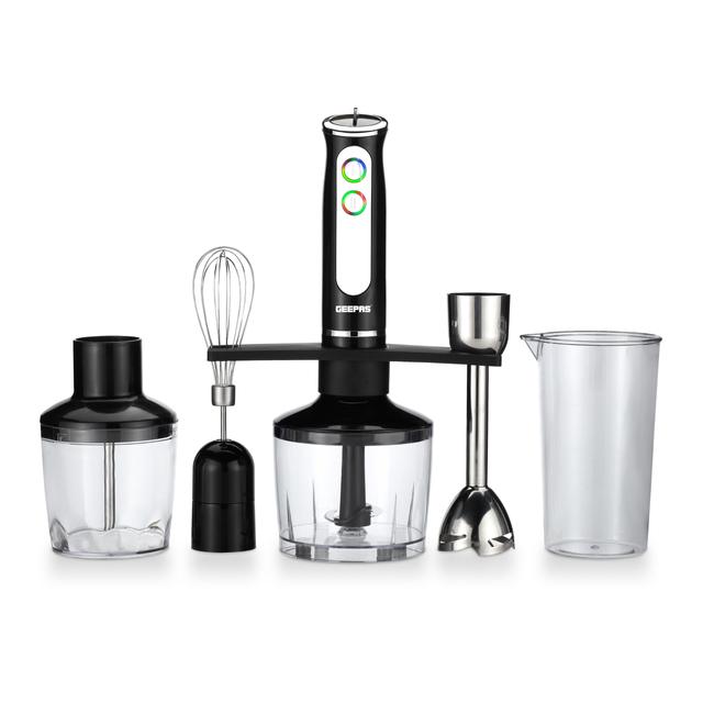 Geepas Hand Blender Multi Purpose Portable-2 Speeds With 8 Variable Speeds, Stainless Steel Blade & Whisk Perfect Smoothies & Grinding Coffee - SW1hZ2U6MTM5MDAz