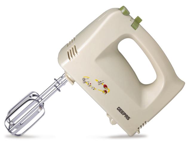 Geepas GHM2001 160W Hand Mixer - Professional Electric Handheld Mixer for Baking - 5 Speed Function, Includes Stainless Steel Beaters & Dough Hooks, Eject Button - SW1hZ2U6MTM5Mjcx
