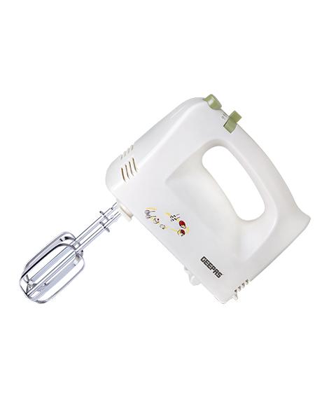 Geepas GHM2001 160W Hand Mixer - Professional Electric Handheld Mixer for Baking - 5 Speed Function, Includes Stainless Steel Beaters & Dough Hooks, Eject Button - SW1hZ2U6MTM5Mjcz