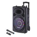 Geepas Portable 12-Inch Trolley Bluetooth Speaker with Wireless Microphones & LED Lights GMS8519 - SW1hZ2U6MTQxNzEw