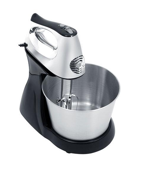 Geepas GHM5461 200W 2.5L Stand Mixer - Stainless Steel Mixing Bowl for Bread & Dough - 5 Speed Control, Eject Button, Turbo Function- 2 Year Warranty - SW1hZ2U6MTM5MzIx