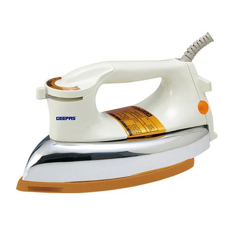 Geepas GDI7752 1200W Automatic Dry Iron - Teflon Plated Sole Plate, Durable Heavy Weight Iron Box-Overheat Protection - Ideal for All Type Of Fabrics - SW1hZ2U6MTM2NDYx