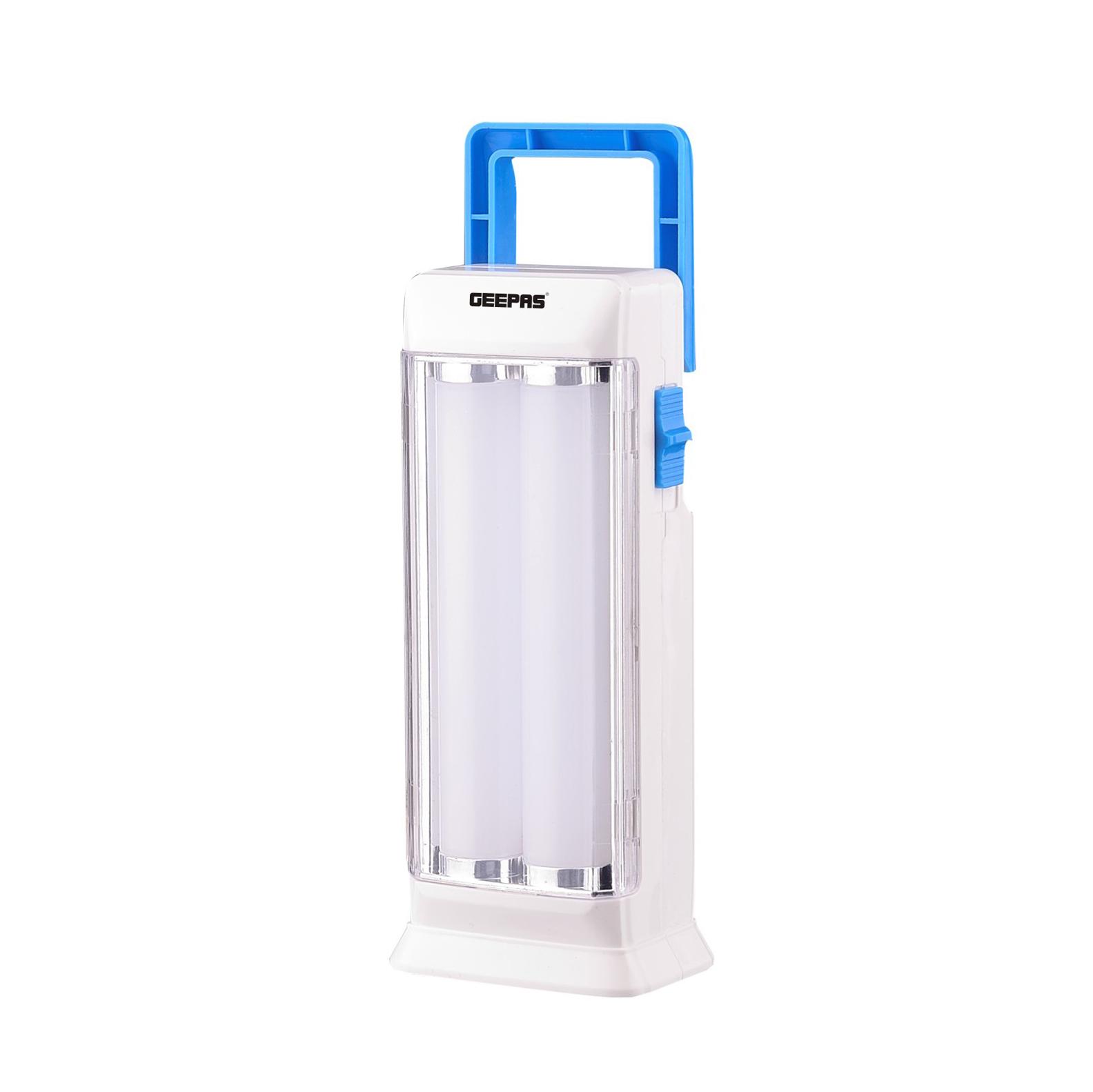 مصباح Geepas Rechargeable LED Lantern - Emergency Lantern with Portable Handle | 18 Pcs SMD 0.2W Hi-Power Luminous LEDs