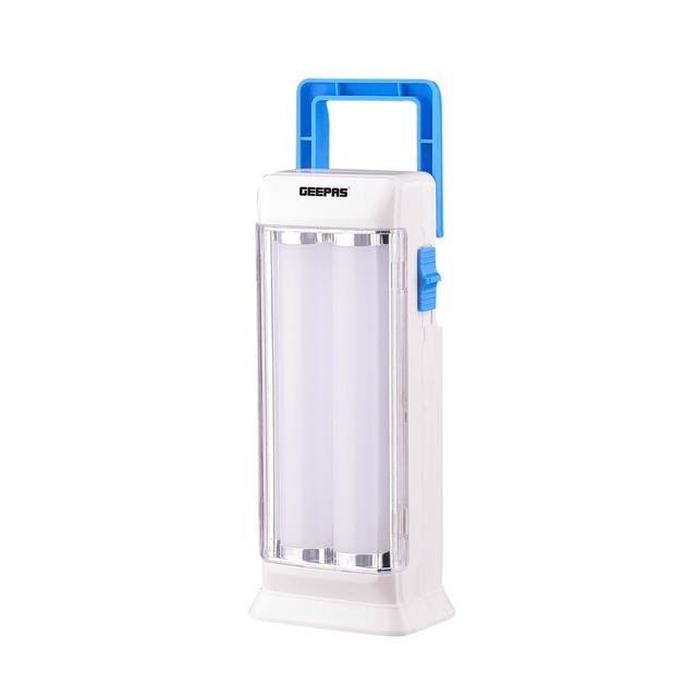 مصباح Geepas Rechargeable LED Lantern - Emergency Lantern with Portable Handle | 18 Pcs SMD 0.2W Hi-Power Luminous LEDs - SW1hZ2U6MTM2NTkz