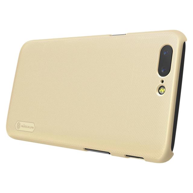 Nillkin OnePlus 5 Frosted Hard Shield Phone Case Cover with Screen Protector - Gold - Gold - SW1hZ2U6MTIyOTE2
