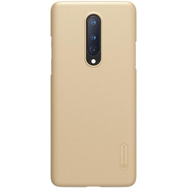 Nillkin OnePlus 8 Case Mobile Cover Super Frosted Shield Hard Phone Cover with Stand [ Slim Fit ] [ Designed Case for OnePlus 8 ] - Gold - Gold - SW1hZ2U6MTIyNjIy