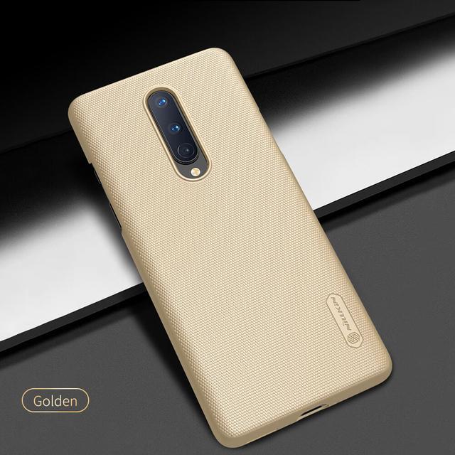 Nillkin OnePlus 8 Case Mobile Cover Super Frosted Shield Hard Phone Cover with Stand [ Slim Fit ] [ Designed Case for OnePlus 8 ] - Gold - Gold - SW1hZ2U6MTIyNjMw