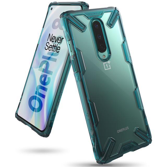 Ringke Cover for OnePlus 8 Case Hard Fusion-X Ergonomic Transparent Shock Absorption TPU Bumper [ Designed Case for OnePlus 8 ] - Turquoise Green - Turquoise Green - SW1hZ2U6MTMwNjQ4