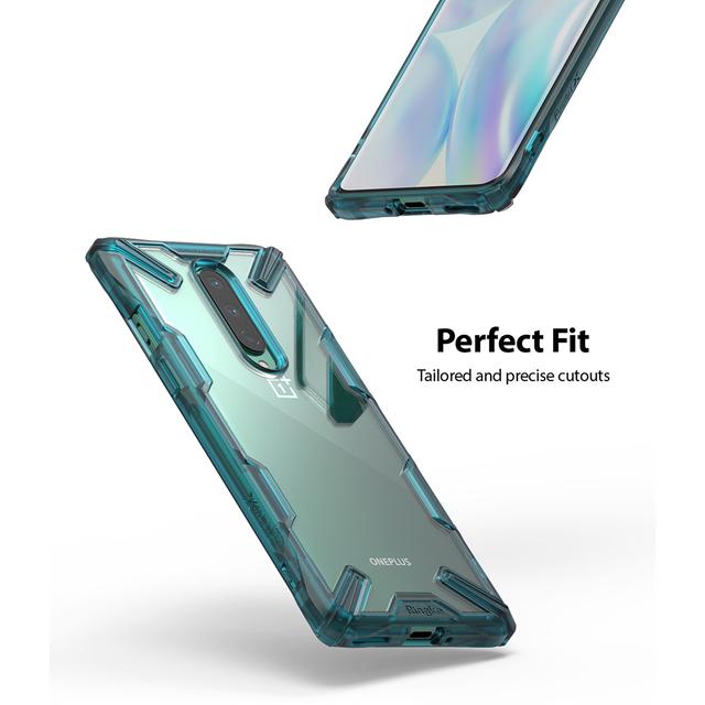 Ringke Cover for OnePlus 8 Case Hard Fusion-X Ergonomic Transparent Shock Absorption TPU Bumper [ Designed Case for OnePlus 8 ] - Turquoise Green - Turquoise Green - SW1hZ2U6MTMwNjUw