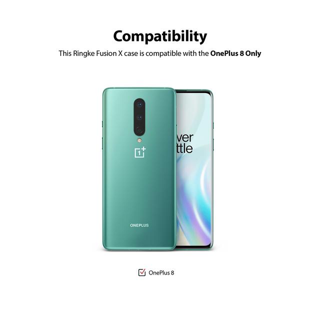 Ringke Cover for OnePlus 8 Case Hard Fusion-X Ergonomic Transparent Shock Absorption TPU Bumper [ Designed Case for OnePlus 8 ] - Turquoise Green - Turquoise Green - SW1hZ2U6MTMwNjU2