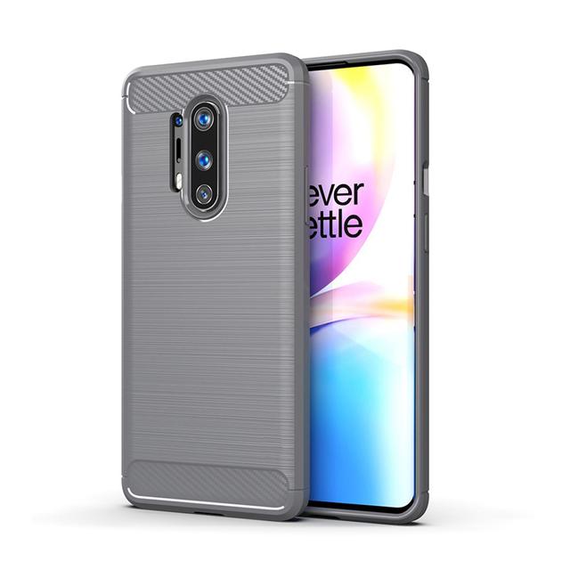 O Ozone OnePlus 8 Pro Case, Carbon Brushed Texture Slim Ultra-Thin Lightweight Flexible Protective Cover [ Designed Case for OnePlus 8 Pro ] - Grey - Grey - SW1hZ2U6MTI0ODI2