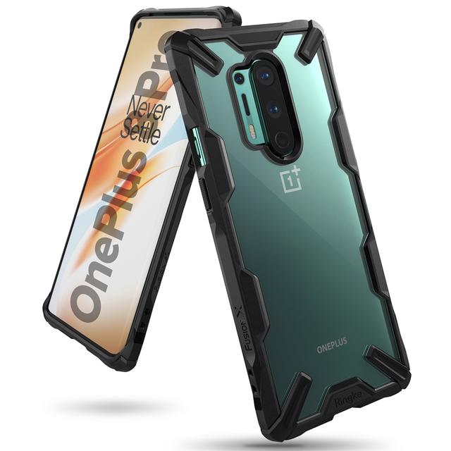 Ringke Cover for OnePlus 8 Pro Case Hard Fusion-X Ergonomic Transparent Shock Absorption TPU Bumper [ Designed Case for OnePlus 8 Pro ] - Black - Black - SW1hZ2U6MTMwMDc0