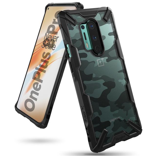 Ringke Cover for OnePlus 8 Pro Case Hard Fusion-X Ergonomic Transparent Shock Absorption TPU Bumper [ Designed Case for OnePlus 8 Pro ] - Camo Black - Camo Black - SW1hZ2U6MTI4MDEx