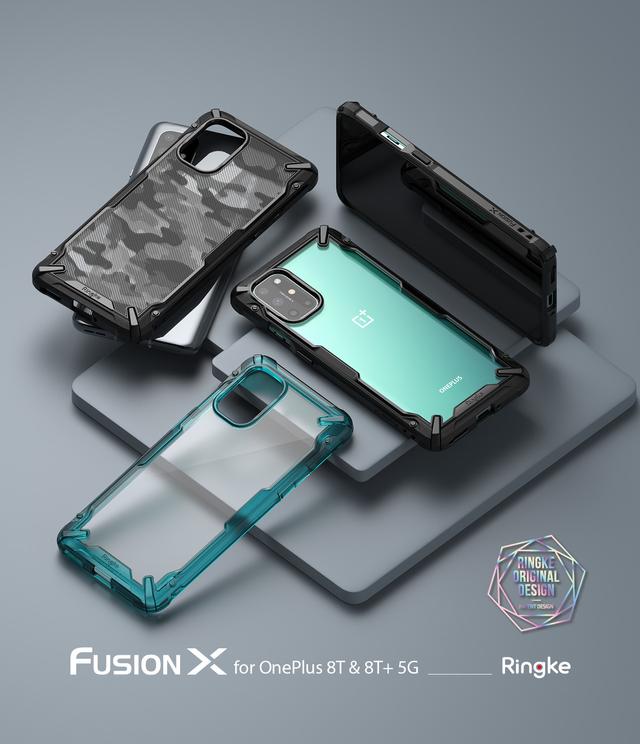 Ringke Compatible with OnePlus 8T / 8T+ 5G Cover Hard Fusion-X Ergonomic Transparent Shock Absorption TPU Bumper [ Designed Case for OnePlus 8T / 8T+ 5G ] - Turquoise Green - Turquoise Green - SW1hZ2U6MTI5MzQ3