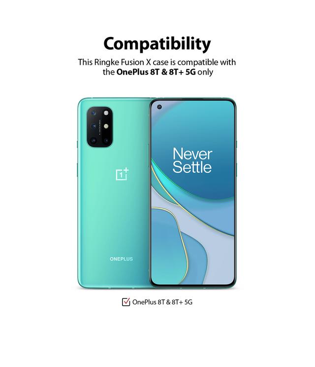 Ringke Compatible with OnePlus 8T / 8T+ 5G Cover Hard Fusion-X Ergonomic Transparent Shock Absorption TPU Bumper [ Designed Case for OnePlus 8T / 8T+ 5G ] - Turquoise Green - Turquoise Green - SW1hZ2U6MTI5MzUz