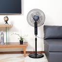 Geepas 16" Stand Fan with Remote Control - 3 Mode/Speed, 5 Leaf Blade Wide Oscillation, Adjustable Height & Tilt Setting With Led Display - 7.5 Hours Timer - SW1hZ2U6MTM3NTQ0
