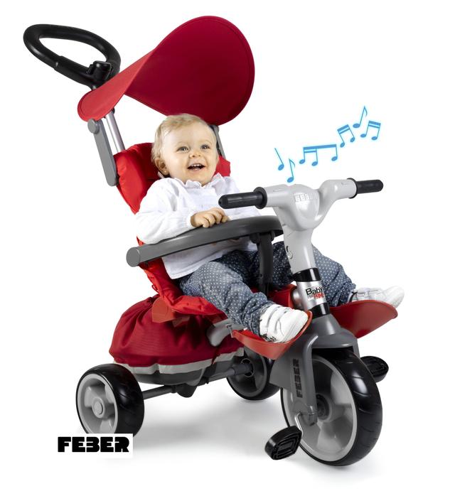 سيكل اطفال سنتين بثلاث كفرات ميوزيك برايم مع موسيقى للأطفال فيبير Feber Music Prime Three Wheels Children's Bike - SW1hZ2U6MTU3NDA5
