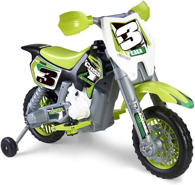 دراجة كهربائية سيكل للأطفال مع عجلات مساعدة 6 فولت كروس فيبير FEBER RIDER CROSS 6V - SW1hZ2U6MTU3MzYw