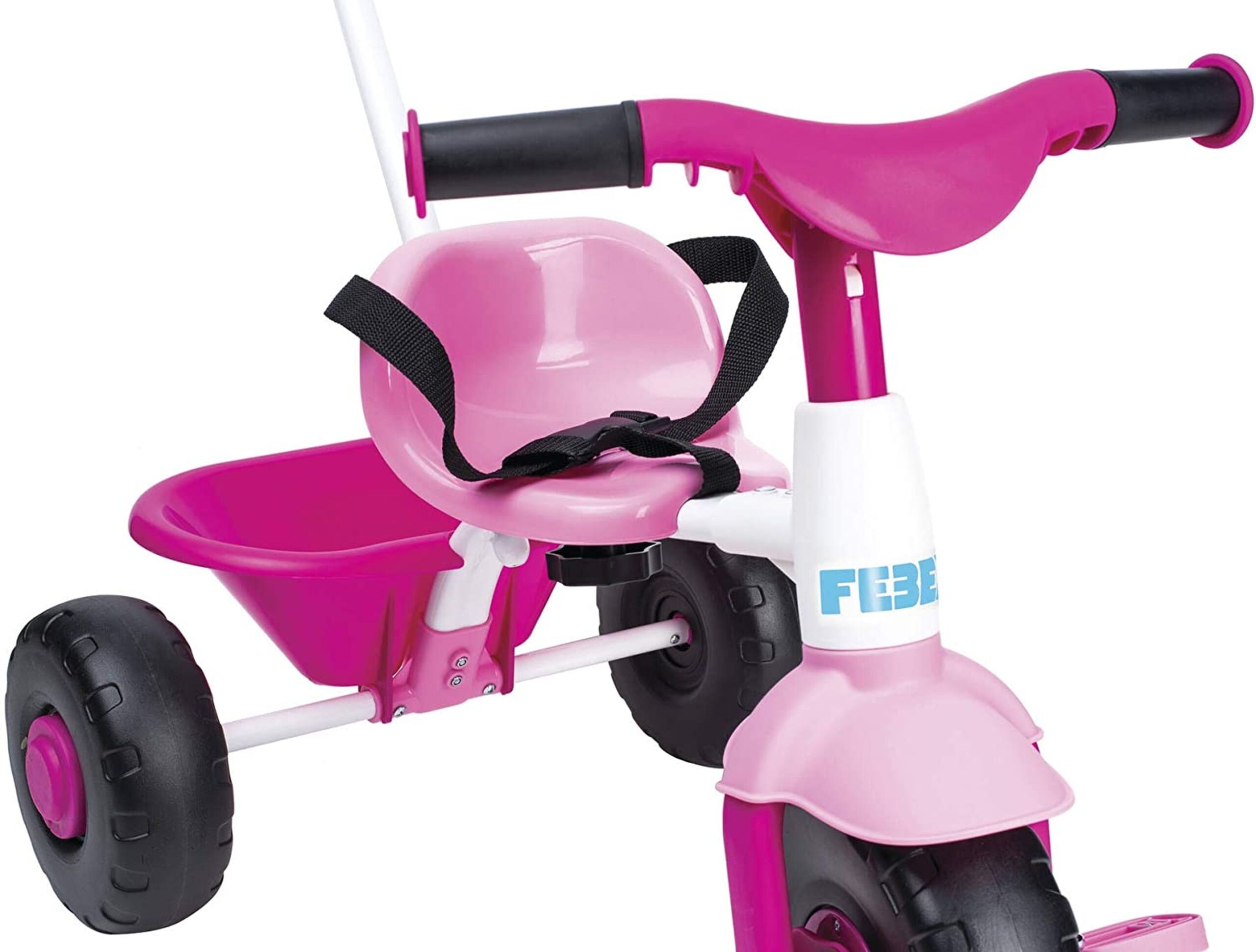 سيكل اطفال بنات زهري ثلاث كفرات مع حزام آمان ومقعد مريح فيبر Feber Comfortable Seat Safety Belt 3 Wheels Pink Trike Baby - 4}