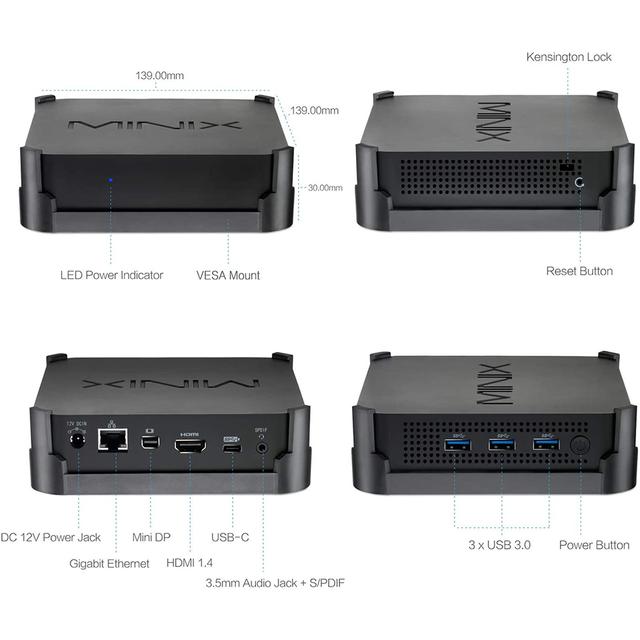 Minix NEO N42C-4 Plus TV Box, Intel Pentium Mini PC, USB-C, HDMI, Mini DP [ 4GB RAM 64GB eMMC ] Windows 10 Pro 64 Bit Pre-installed 4K Ultra High Definition Streaming Media TV Box - Black - SW1hZ2U6MTIxMTQ1