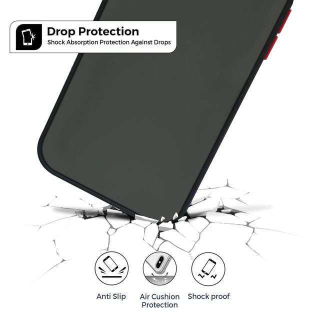 O Ozone iPhone 12 Pro / iPhone 12 Case, Bumper Edge Slim Ultra-Thin Lightweight Frosted Translucent Matte Protective Bumper Cover [ Designed Case for iPhone 12 Pro / iPhone 12 ] - Black - Black - SW1hZ2U6MTI0NTM5