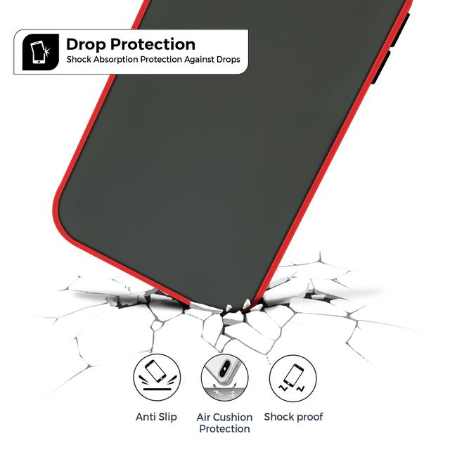 O Ozone iPhone 12 Mini Case, Bumper Edge Slim Ultra-Thin Lightweight Frosted Translucent Matte Protective Bumper Cover [ Designed Case for iPhone 12 Mini ] - Red - Red - SW1hZ2U6MTIzNDcz