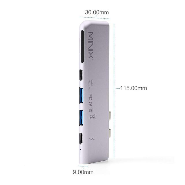 MINIX NEO C-D USB-C Multiport Adapter for MacBook Pro - Grey - Grey - SW1hZ2U6MTIxMTU0