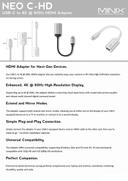 MINIX NEO C-HD, USB-C to 4K/60Hz HDMI Adapter For Windows, Mac and Chrome OS - Grey - SW1hZ2U6MTIxMDg0