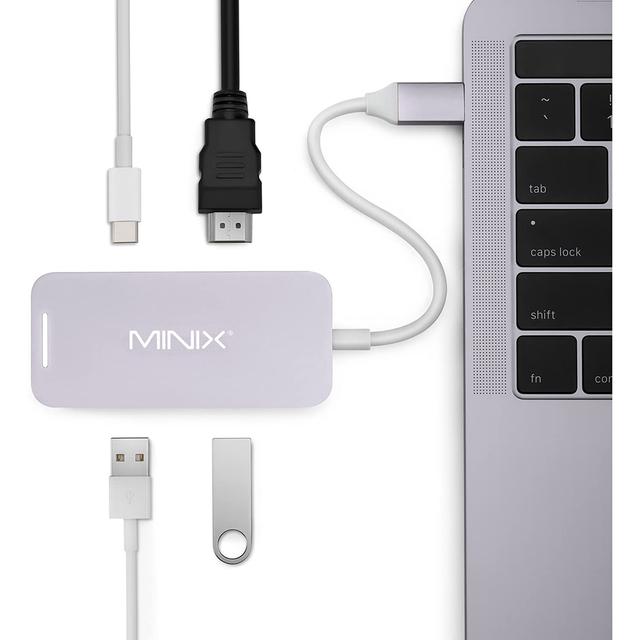 MINIX NEO C Mini, USB-C Multiport Adapter with HDMI [ Compatible with Apple MacBook and MacBook Pro ] - Grey - Grey - SW1hZ2U6MTIxMDU4