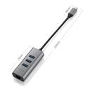 MINIX Neo C-UE Gigabit Ethernet Adapter USB-C to 3-Port USB 3.0 For Windows OS, Mac OS, Chrome OS - Grey - SW1hZ2U6MTIxMTY1