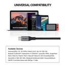 Ringke USB Type C to C Cable (4ft) Tangle Free Cotton Braided Universal Compatibility High-Speed 5Gbps Syncing & Fast Charging Connector Cord with Cable Tie, Supports USB Type-C Device - Black - SW1hZ2U6MTI3MDEx