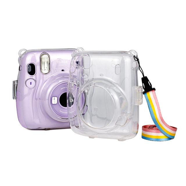 O Ozone Transparent Hard Camera Case for Fujifilm Instax Mini 11 Instant Camera Cover with Adjustable Strap [ Case Designed for Instax Mini 11 Case ] - Crystal Clear - Clear - SW1hZ2U6MTI0NTEz