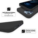 O Ozone Compatible Case for iPhone 12 Mini, Classic Liquid Silicone Series Slim Gel Rubber Full Body Protection Soft Flexible Cover [Supports Wireless Charging] - Black - Black - SW1hZ2U6MTIzMTg1