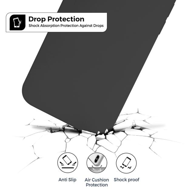 O Ozone Compatible Case for iPhone 12 Mini, Classic Liquid Silicone Series Slim Gel Rubber Full Body Protection Soft Flexible Cover [Supports Wireless Charging] - Black - Black - SW1hZ2U6MTIzMTg5