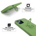 O Ozone Compatible Case for iPhone 12, Classic Liquid Silicone Series with Ring Holder Kickstand Slim Cover Works with Magnetic Car Mount [ Perfect Fit iPhone 12 Case ] - Green - Green - SW1hZ2U6MTI0MzQ1