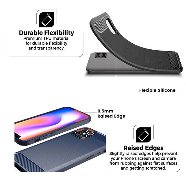 O Ozone OnePlus 8 Pro Case, Carbon Brushed Texture Slim Ultra-Thin Lightweight Flexible Protective Cover [ Designed Case for OnePlus 8 Pro ] - Grey - Grey - SW1hZ2U6MTIzMjkw