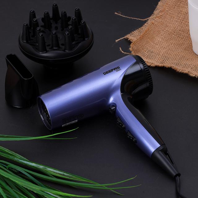 Geepas GHD86017 Compact Hair Dryer 1800W - Portable Ionic Fast Drying Blower with 3 Heat & 2 Speed Settings, Cool Shot - Removable Filter - Quickly Dry & Style Hair - SW1hZ2U6MTM5MTQ1