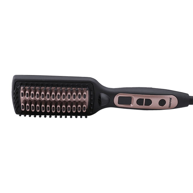 Geepas GHBS86037 Ceramic Hair Brush 45W - Temperature Control with Led Display - 60 Minutes Auto Shut-off - Perfect for Smooth Hair Massage & Styling - SW1hZ2U6MTM5MDc3
