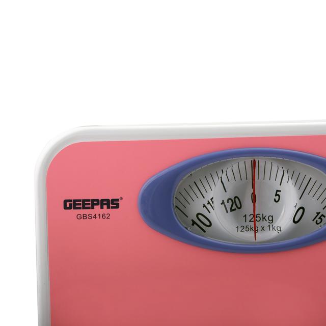 Geepas Weighing Scale - Analogue Manual Mechanical Weighting Machine for Body weight machine - 125Kg Capacity - Bathroom Scale, Large Rotating dial for Accuracy - SW1hZ2U6MTM1MzEx
