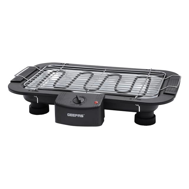 Geepas 2000W Electric Barbecue Grill - Table Grill, Auto-Thermostat Control with Overheat Protection - Space Saving, Detachable Heating Element - Ideal for BBQ Perfect for both Indoor & Outdoor cooking - 2 Years Warranty - SW1hZ2U6MTM1MjIw