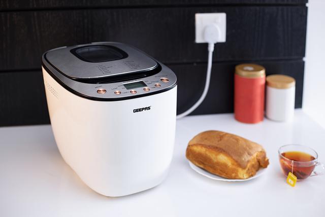 Geepas Compact Powerful 2.0LB Bread Maker with 12 Digital Programs & 13 Hour Programmable Delay Timer - SW1hZ2U6MTUzNDA3
