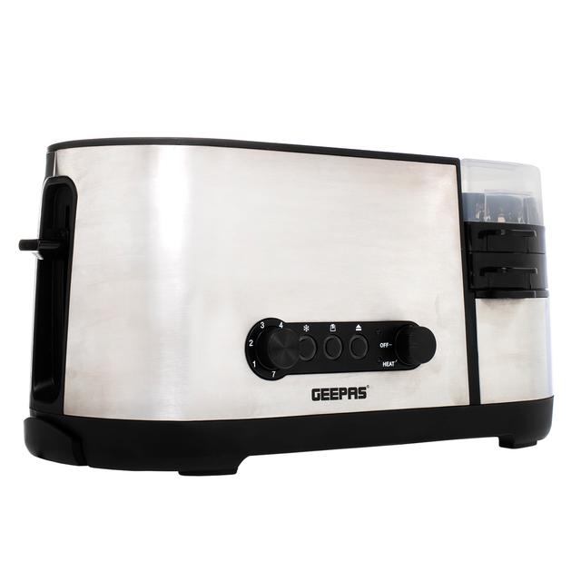 توستر Geepas Multi-Function Toaster with Egg Boiler and Poacher - 1250W - SW1hZ2U6MTUwODUx