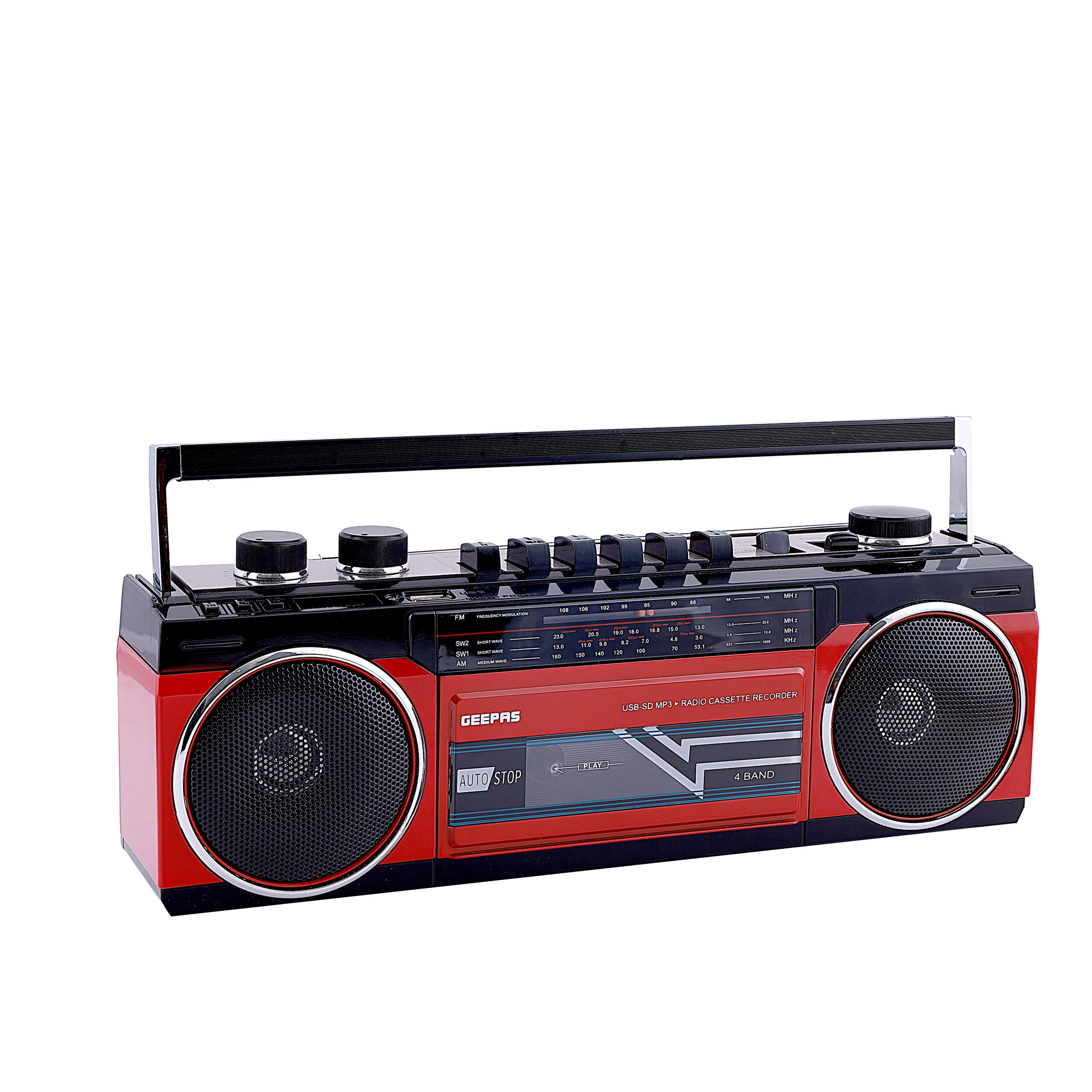 راديو محمول و مسجل للصوت مع ميكروفون مدمج Geepas Radio Casset Recorder