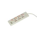 Geepas 3 Way Extension Socket with 2 USB Port - 4 Power Switches with Led Indicators - Extra Long 5m Cord with Over Current Protected - Ideal for All Electronic Devices - SW1hZ2U6MTM3MTA2