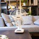 Geepas GF21118 12'' Rechargeable Fan - 2 Speed Settings with 6 Hours Continuous Working & 24 Hours LED Light - 5000 Mah Battery - Ideal for Office, Home & Outdoor Use - SW1hZ2U6MTM3NDEy
