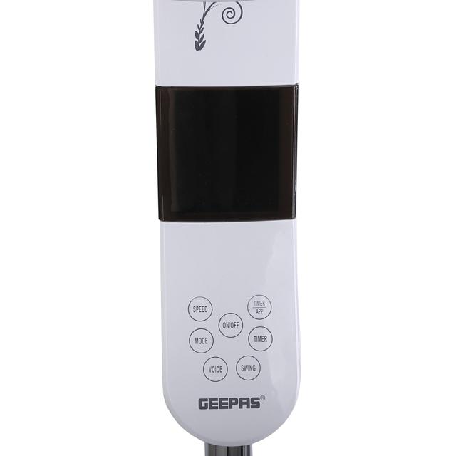 Geepas GF9466 16" Stand Fan With Remote Control 50W - 3 Speed, 5 Leaf Blade, Adjustable Height & Tilt Setting With Led Display - Auto Off - 2 Years Warranty - SW1hZ2U6MTM3NDgx